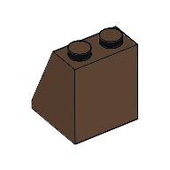 Lego Brick Sloped 65° 2 x 2 x 2 Smooth without Bottom Tube / Brown