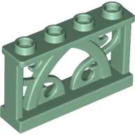 Fence Ornamented 1 x 4 x 2 with 4 Studs / Sand Green