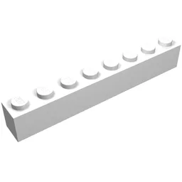 Brick 1 x 8 / White