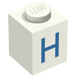 Brick 1 x 1 with Blue H Print
