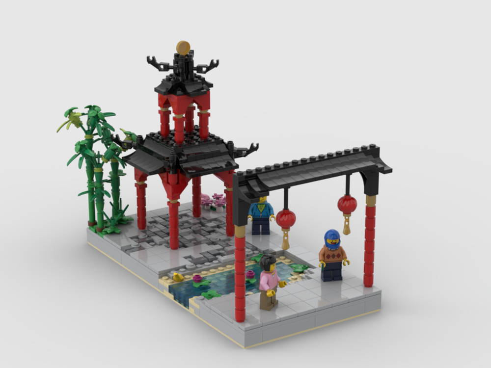 Lego Chinese Park with small temple