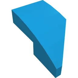 Brick Wedged, Curved 2 x 1 with Stud Notch Left / Dark Azure