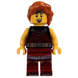Viking, Dark Red Overalls, Dark Orange Hair