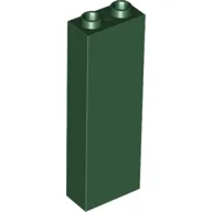 Brick 1 x 2 x 5 with Blocked Open Studs and Bottom Stud Holder with Asymmetric Ridges / Dark Green
