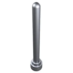 Antenna 1 x 4 with Rounded Top / Metallic Silver