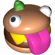 Lego Minifig Head Special, Durr Burger / Reddish Brown