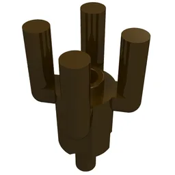 Bar, 4 Top Bars, Palm Tree Top / Dark Brown