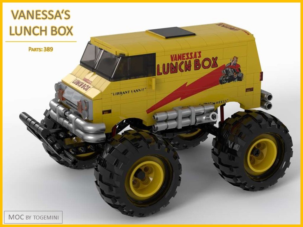 Lego Vanessa's Lunch Box - Yellow Edition (8 studs version) - Monster Truck