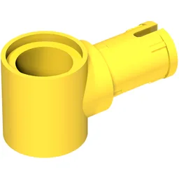 Technic Pin Connector Hub with 1 Pin with Friction Ridges Lengthwise [Centered Friction Ridge] / Yellow