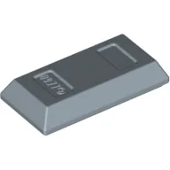 Tile Special 1 x 2 with Sloped Walls AKA Money / Gold Bar [Ingot] / Sand Blue