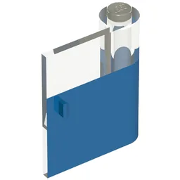 Door 1 x 3 x 3 Right with Window and Vertical Handle / Blue