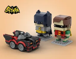Bat-man, Robin and the 1966 Batmobile