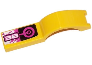 Lego Vehicle, Mudguard 1 x 4 1/2 with White '38' Pattern Model Left Side (Sticker) - Set 8131