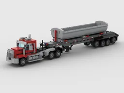 Semi truck with side-dump trailer