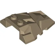 Brick Wedged, Sloped 4 x 4 Fractured Polygon Top / Dark Tan
