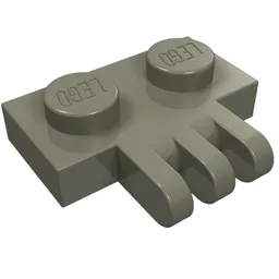 Hinge Plate 1 x 2 with 3 Fingers On Side / Dark Gray