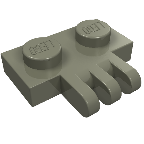 Lego Hinge Plate 1 x 2 with 3 Fingers On Side / Dark Gray