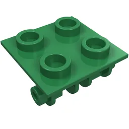 Hinge Brick 2 x 2 Top Plate Thin / Green