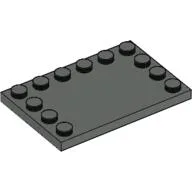 Plate Special 4 x 6, Studs on 3 Edges / Dark Gray