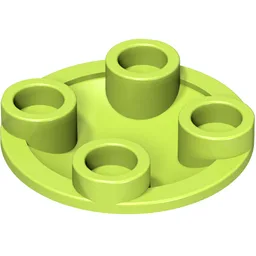 Plate Round 2 x 2 with Rounded Bottom [Boat Stud] / Lime