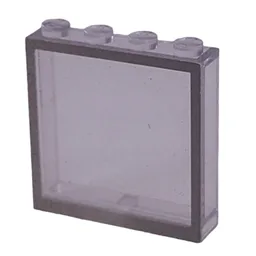 Modulex Window 1 x 4 x 4 with Gray Border Print / Modulex Clear