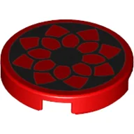 Tile Round 2 x 2 with Star Wars Eclipse Fighter Logo Print / Red
