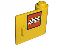 Lego Door 1 x 3 x 2 Right with LEGO Logo with Black Border Pattern (Sticker) - Set 10156