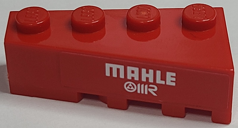 Lego Wedge 4 x 2 Left with White 'MAHLE OIIR' Logos Pattern (Sticker) - Set 8157