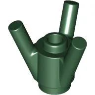 Brick Round 1 x 1 with 3 Bars / Dark Green