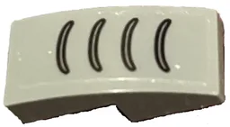 Slope, Curved 2 x 1 x 2/3 Inverted with Black Grille Lines Pattern (Sticker) - Set 76190