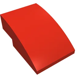 Brick Curved 3 x 2 No Studs / Red