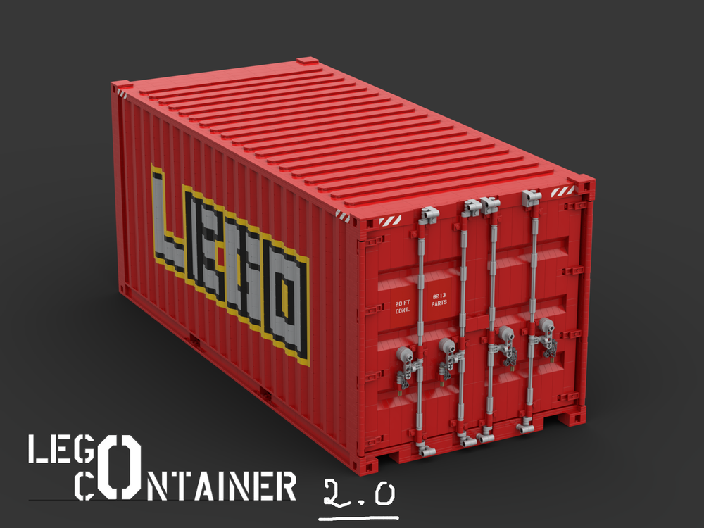 Lego 20 FEET SHIPPING CONTAINER - XXL scale with functional locking system v2.0
