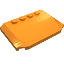 Brick Wedged, Curved Triple 4 x 6 x 2/3 with 4 Studs / Orange