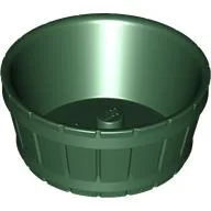 Barrel Half Large with Axle Hole / Dark Green