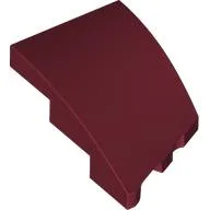 Brick Wedged, Curved 3 x 2 with Stud Notch Left / Dark Red
