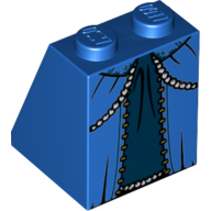 Lego Brick Sloped 65° 2 x 2 x 2 with Bottom Tube with Blue Ballgown Dress Print / Blue