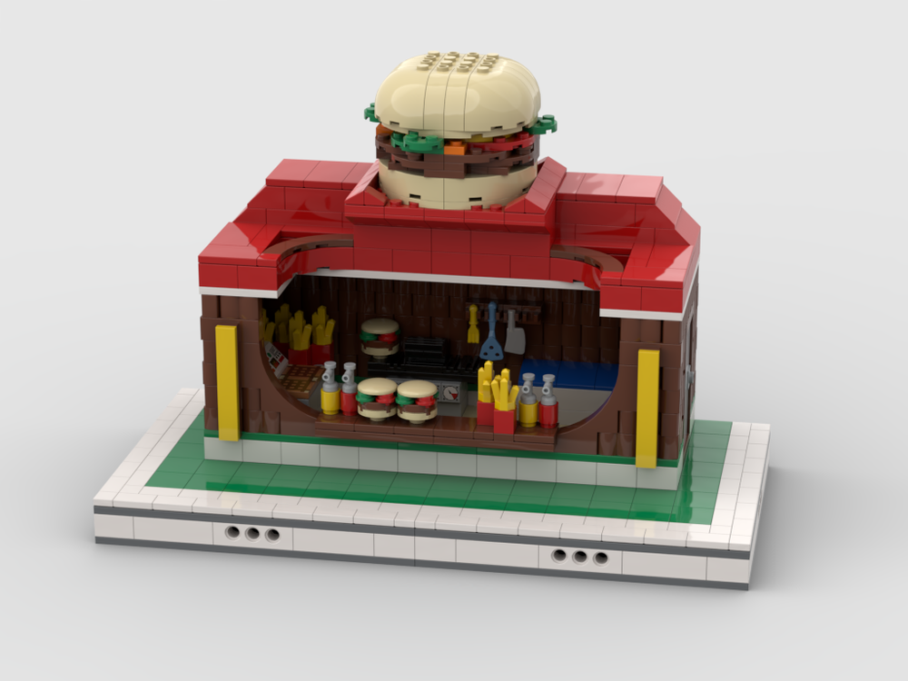 Lego Burger Stand for modular Amusement Park