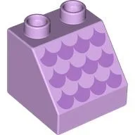 Duplo Brick 2 x 2 Slope 45° with Medium Lavender Scallops Print