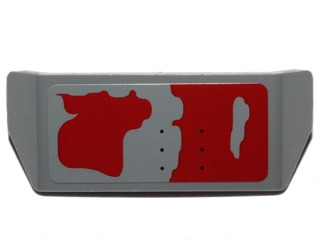 Lego Vehicle, Spoiler with Bar Handle with Worn Dark Red Patches Pattern Model Left Side (Sticker) - Set 75099
