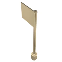 Flag on Flagpole, Straight / Tan