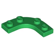 Plate Round Corner 3 x 3 with 2 x 2 Round Cutout / Green