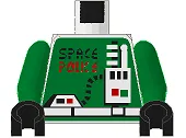 Torso Space Police with Radio Pattern / Green Arms / Black Hands