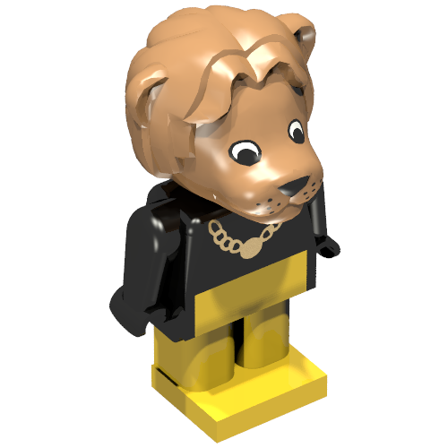 Lego Fabuland Figure, Lionel Lion, Necklace / Black