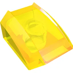 Brick Curved 2 x 2 with Lip, No Studs / Trans-Yellow