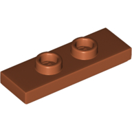 Lego Plate Special 1 x 3 with 2 Studs with Groove and Inside Stud Holder (Jumper) / Dark Orange
