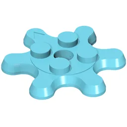 Plate Special 2 x 2 Splat Gear, 6 Teeth / Medium Azure