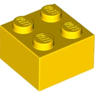 Brick 2 x 2 with LEGO Logo with Open O Black Print