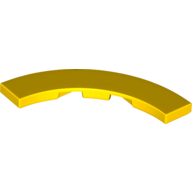 Lego Tile 4 x 4 Curved, Macaroni / Yellow
