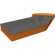 Boat 20 x 50 x 7 with Deck [Complete Assembly] / Reddish Orange