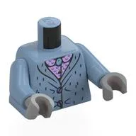 Torso, Coat, Buttons, Dark Blue Fur, Lavender Shirt Print, Sand Blue Arms, Light Bluish Gray Hands / Sand Blue
